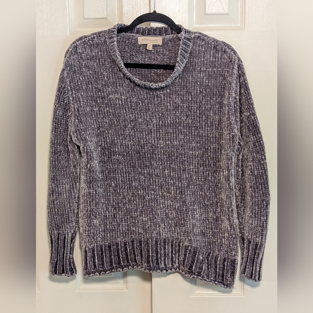 Philosophy  Chenille Sweater in Marbled Grey
